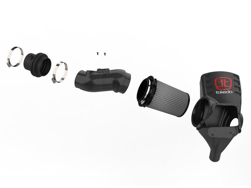 AFE Black Series Carbon Fiber Cold Air Intakes - aFe Air Intake System Pro Dry S 17-19 Honda Civic Type R I4-2.0L (t)