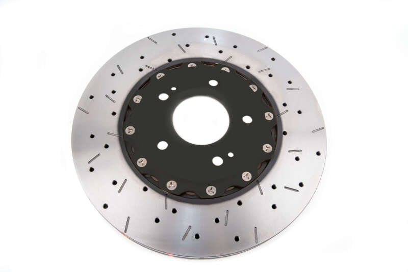 DBA 5000 Slot&Drill Rotors - DBA 00-05 Mitsubishi Evo 5/6/7/8 / 06-08 Evo 9 Black Front Drilled & Slotted 5000 Series