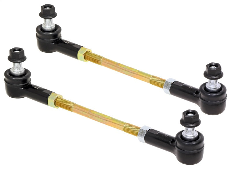 ROK Sway Bar Endlinks - RockJock Adjustable Sway Bar End Link Kit 8 1/2in Long Rods w/ Sealed Rod Ends and Jam Nuts pair