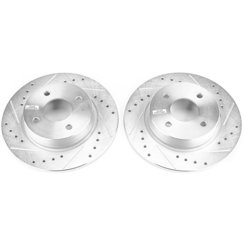 PSB Evolution Drill/Slot Rotor - Power Stop 2018 Ford EcoSport Rear Evolution Drilled & Slotted Rotors - Pair