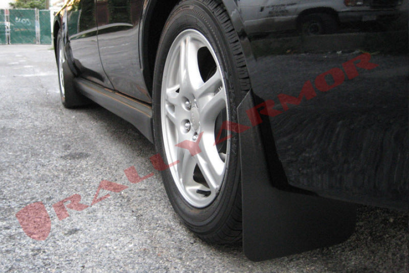 RAL Basic Blk Flap/Rd Logo - Rally Armor 02-07 Subaru WRX/STI/RS/2.5i (Wagons Req. Mod.) Basic Black Mud Flap w/Red Logo