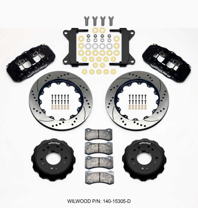 WIL Aero Brake Kit - Wilwood AERO6 Front Hat Kit 14.00 Drilled 63-87 C10 w/ Wilwood Pro Spindles
