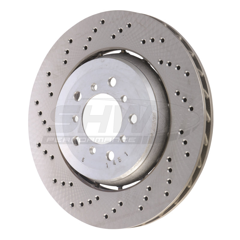 SHW Drilled Lightweight Rotors - SHW 05-06 BMW M3 3.2L Left Front Cross-Drilled Lightweight Brake Rotor (34112282445)