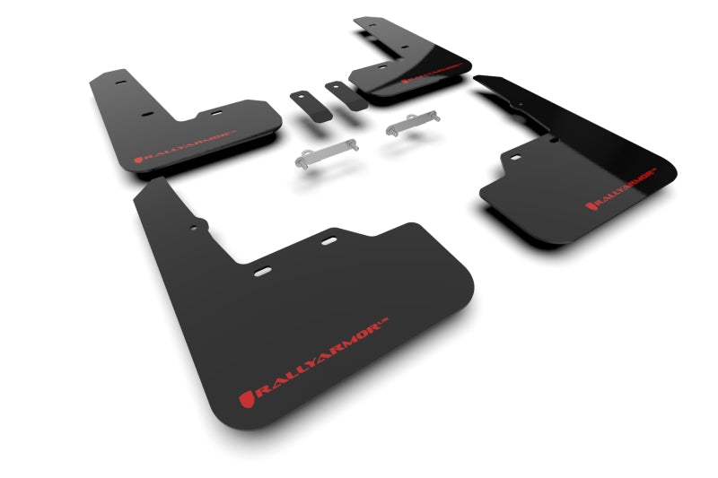 RAL UR Blk Flap/Rd Logo - Rally Armor 22-25 Subaru WRX Black UR Mud Flap w/Red Logo