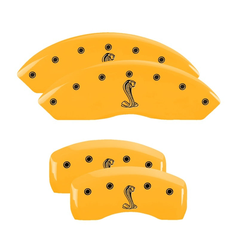 MGP Caliper Covers 4 Logo - MGP 4 Caliper Covers Engraved Front & Rear Tiffany Snake Yellow Finish Black Char 2004 Ford Mustang
