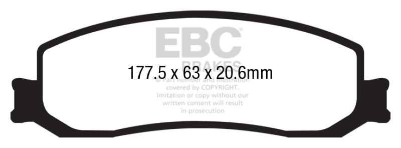 EBC Yellowstuff Brake Pad Sets - EBC 12 Ford F350 (inc Super Duty) 6.2 DRW 2WD Yellowstuff Front Brake Pads