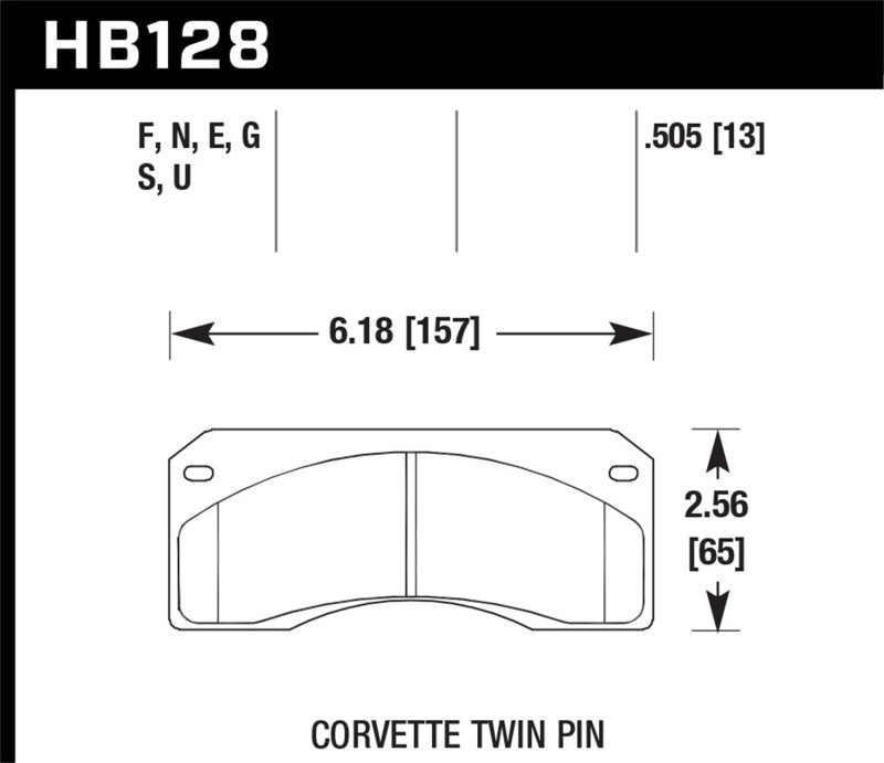 HAWK DTC-70 Brake Pad Sets - Hawk Corvette Twin Pin DTC-70 Race Brake Pads