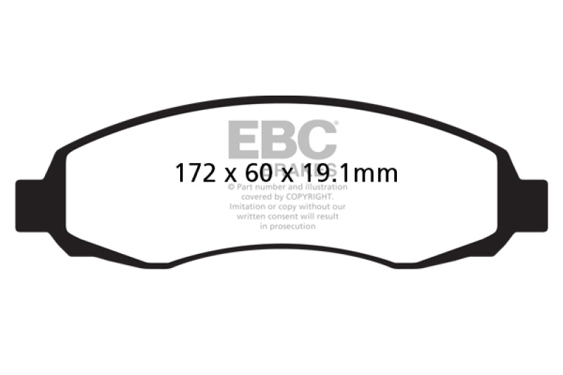 EBC Yellowstuff Brake Pad Sets - EBC 03-04 Dodge Dakota 2WD 3.7 Yellowstuff Front Brake Pads