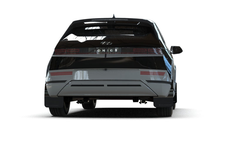 RAL UR Blk Flap/Met. Blk Logo - Rally Armor 2025 Hyundai Ioniq 5 PE Black UR Mud Flap - Metallic Black Logo