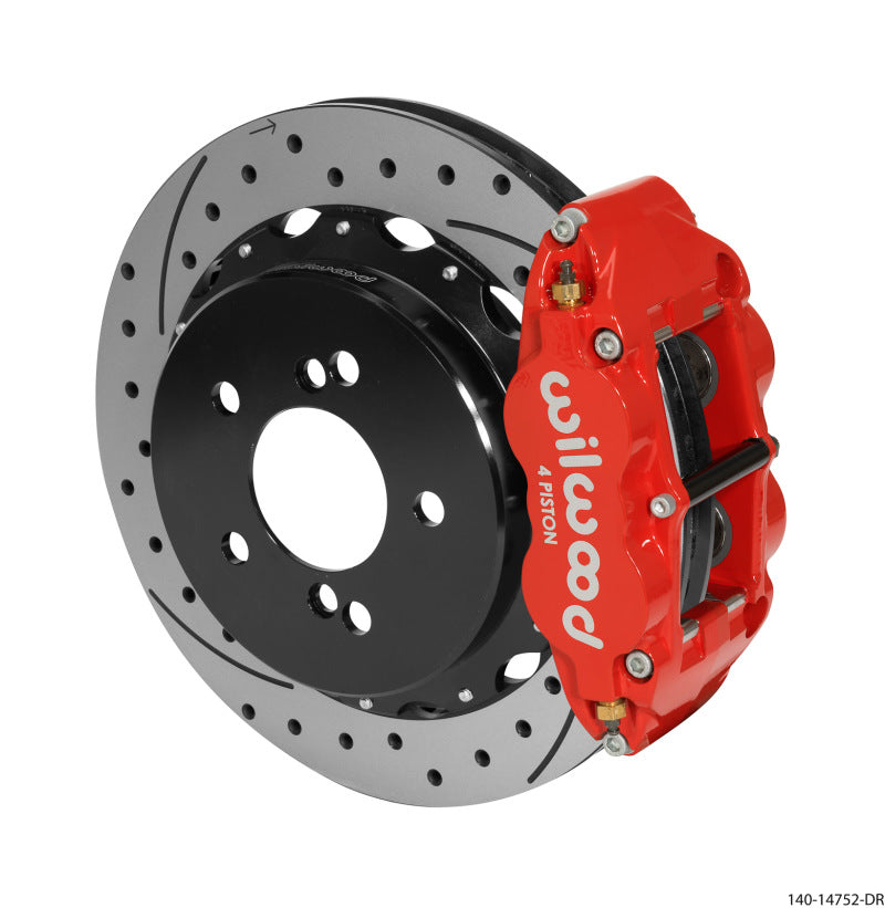 WIL Superlite Brake Kit - Wilwood Narrow Superlite 4R Rear Kit 12.88in Drilled/Slotted Red 00-06 BMW M3 E46