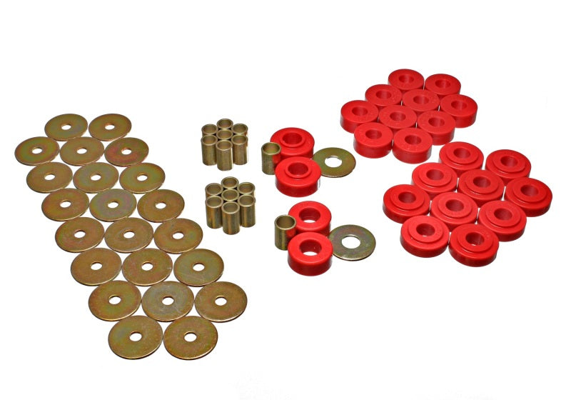 ES Body Mounts - Red - Energy Suspension GM Body Mount Set - Red