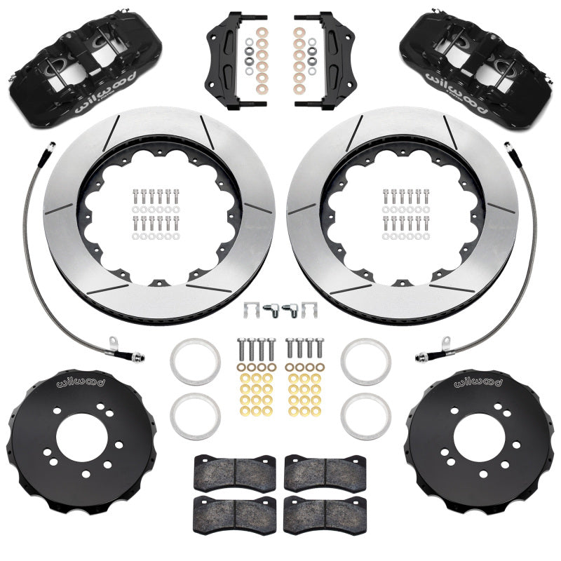 WIL Aero Brake Kit - Wilwood 89-98 Nissan 240SX/89-94 Skyline/90-96 300ZX Aerolite 6R Fr BBK w/ 14in SLT Rotors - Black