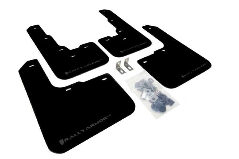 RAL UR Blk Flap/Grey Logo - Rally Armor 13-16 Dodge Dart Black UR Mud Flap w/ Grey Logo