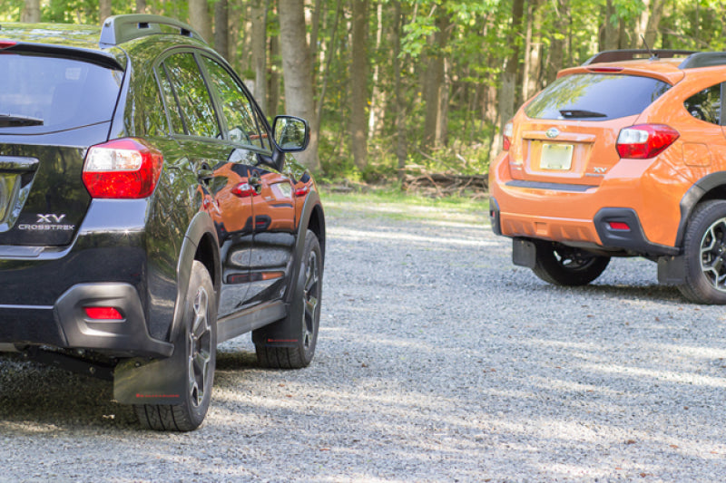 RAL UR Blk Flap/Orange Logo - Rally Armor 13-17 Subaru Crosstrek XV Black Mud Flap w/Orange Logo