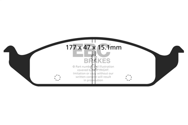 EBC Ultimax2 Brake Pad Sets - EBC 95-97 Chrysler Cirrus 2.4 (14in Wheels) Ultimax2 Front Brake Pads