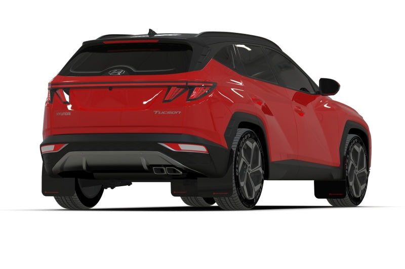RAL UR Blk Flap/Grey Logo - Rally Armor 22-24 Hyundai Tucson Black UR Mud Flap w/Grey Logo