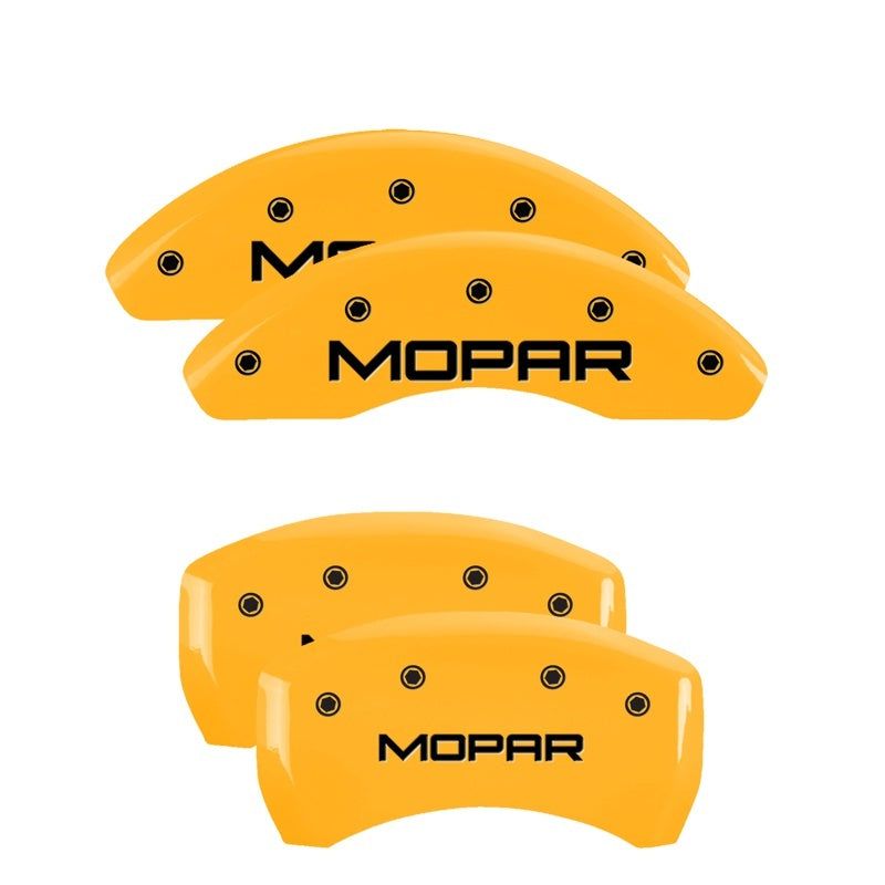 MGP Caliper Covers 4 Logo - MGP 4 Caliper Covers Engraved Front & Rear MOPAR Yellow finish black ch