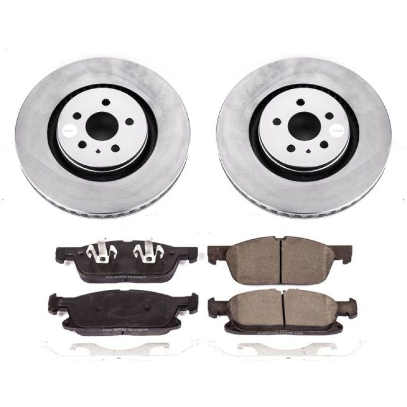 PSB Z17 Evolution Coated Kit - Power Stop 15-19 Ford Edge Front Z17 Evolution Geomet Coated Brake Kit