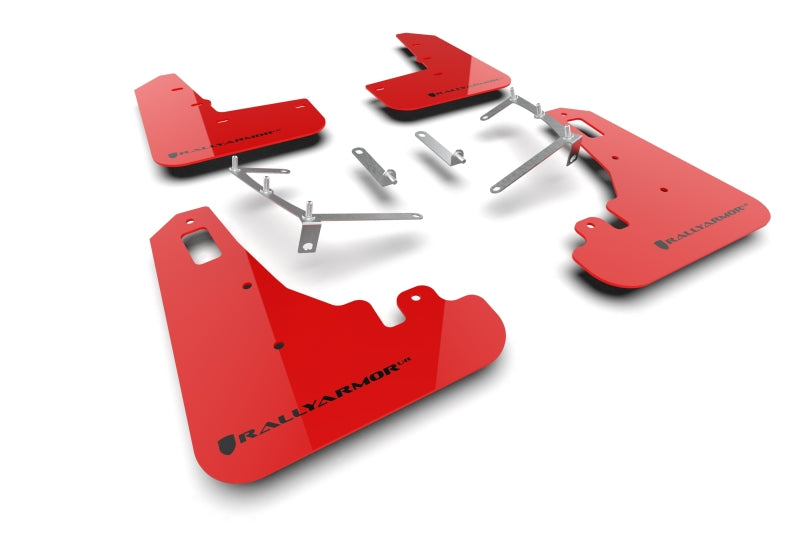 RAL UR Red Flap/Blk Logo - Rally Armor 22-26 Subaru BRZ / Toyota GR86 Red UR Mud Flap w/Black Logo