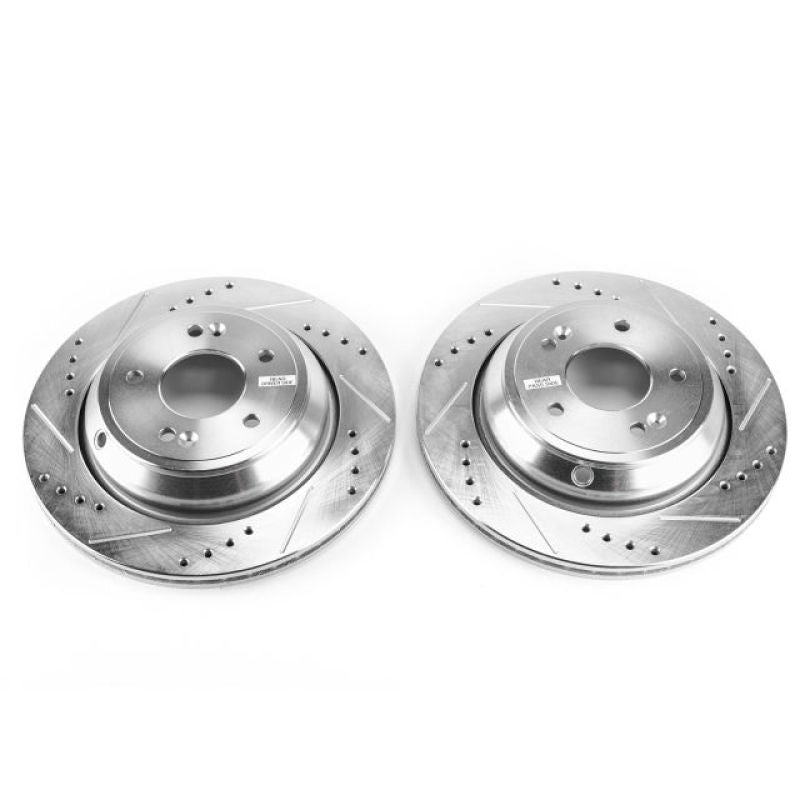 PSB Evolution Drill/Slot Rotor - Power Stop 11-16 Hyundai Equus Rear Evolution Drilled & Slotted Rotors - Pair