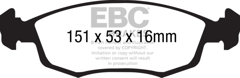 EBC Ultimax2 Brake Pad Sets - EBC 2013+ Fiat 500E Electric Ultimax2 Front Brake Pads