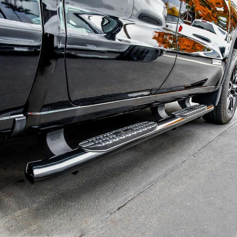 WES Nerf Bars - PRO TRAXX 4 - Westin 19-20 Chevrolet/GMC Silverado/Sierra 1500 Double Cab PRO TRAXX 4 Oval Nerf Step Bars - Black
