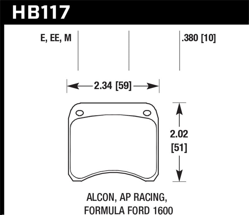 HAWK Blue 9012 Brake Pad Sets - Hawk AP Racing CP3696 Blue 9012 Race Brake Pads