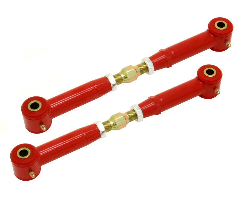 BMR Toe Rods - BMR 10-15 5th Gen Camaro Rear Adj. Toe Rods (Polyurethane) - Red
