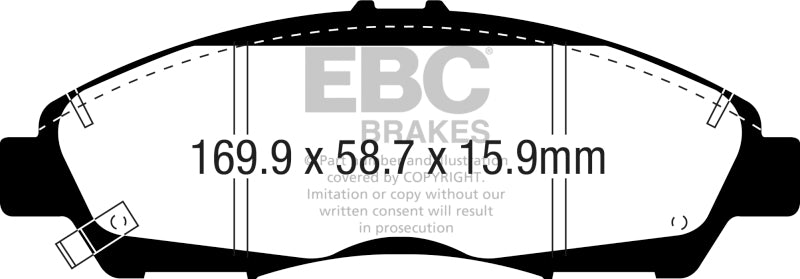 EBC Yellowstuff Brake Pad Sets - EBC 2017+ GMC Acadia (2nd Gen) 2.5L Yellowstuff Front Brake Pads