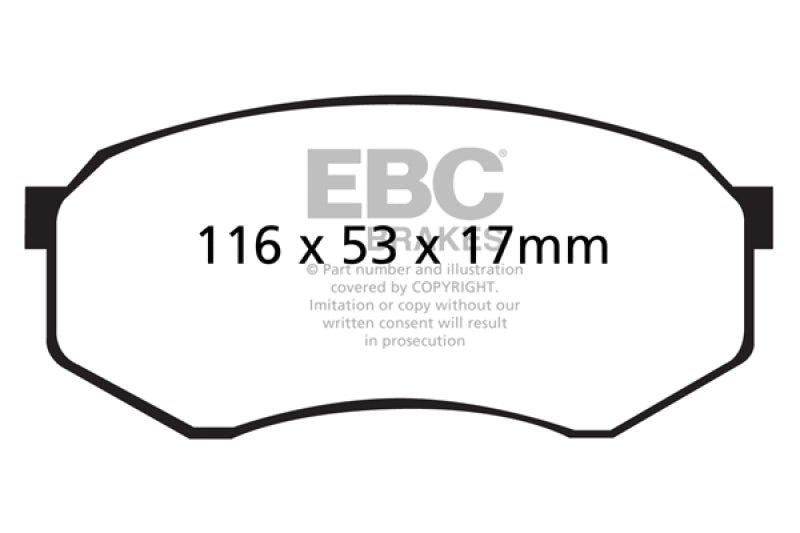 EBC Yellowstuff Brake Pad Sets - EBC 92-93 Toyota Pick-Up Extra Cab Yellowstuff Front Brake Pads