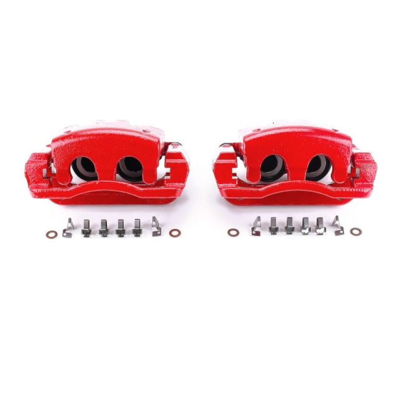 PSB Red Calipers - Power Stop 05-07 Ford F-250 Super Duty Rear Red Calipers w/Brackets - Pair
