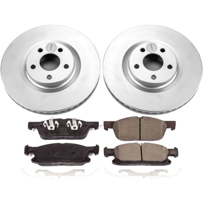 PSB Z17 Evolution Coated Kit - Power Stop 15-19 Ford Edge Front Z17 Evolution Geomet Coated Brake Kit