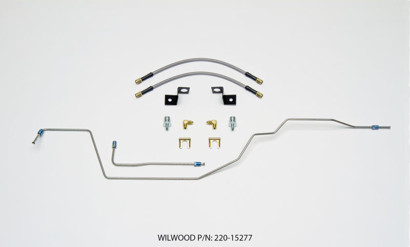 WIL Flexline Brake Hose - Wilwood Flexline Kit 14 inch -3 M10-1.0 IF 1/8 NPT 90 Deg w/tubing