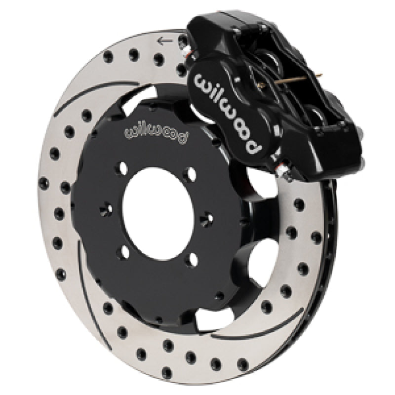 WIL Dynalite Brake Kit - Wilwood Forged Dynalite Front Hat Kit 11.75in SRP Drilled/Slotted Rotor Black Caliper 90-05 Miata