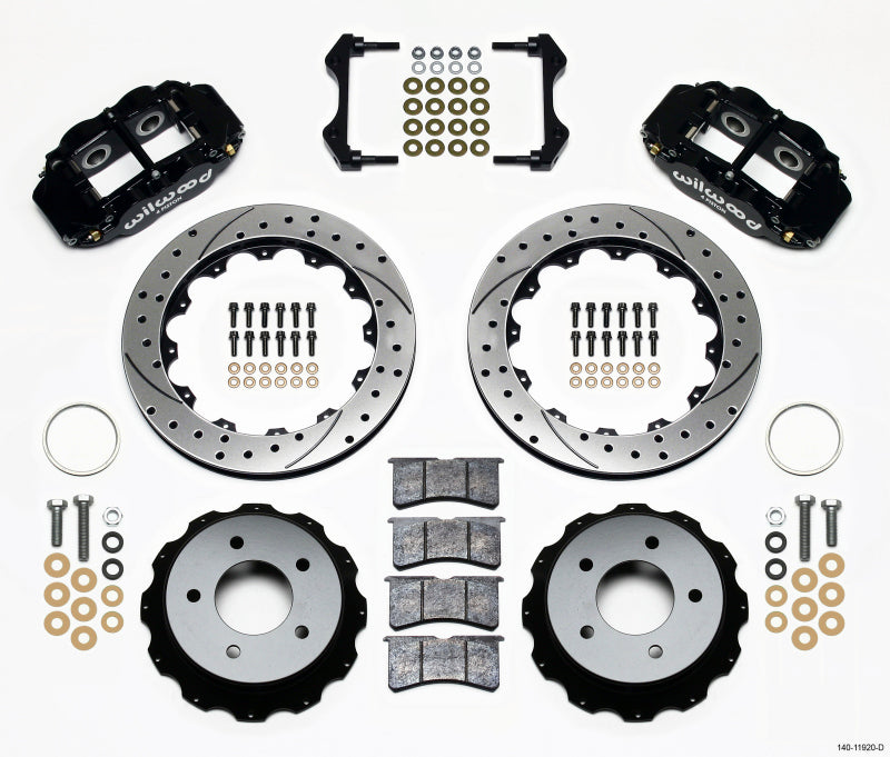 WIL Superlite Brake Kit - Wilwood Narrow Superlite 4R Rear Kit 12.88in Drilled 84-87 Corvette C4
