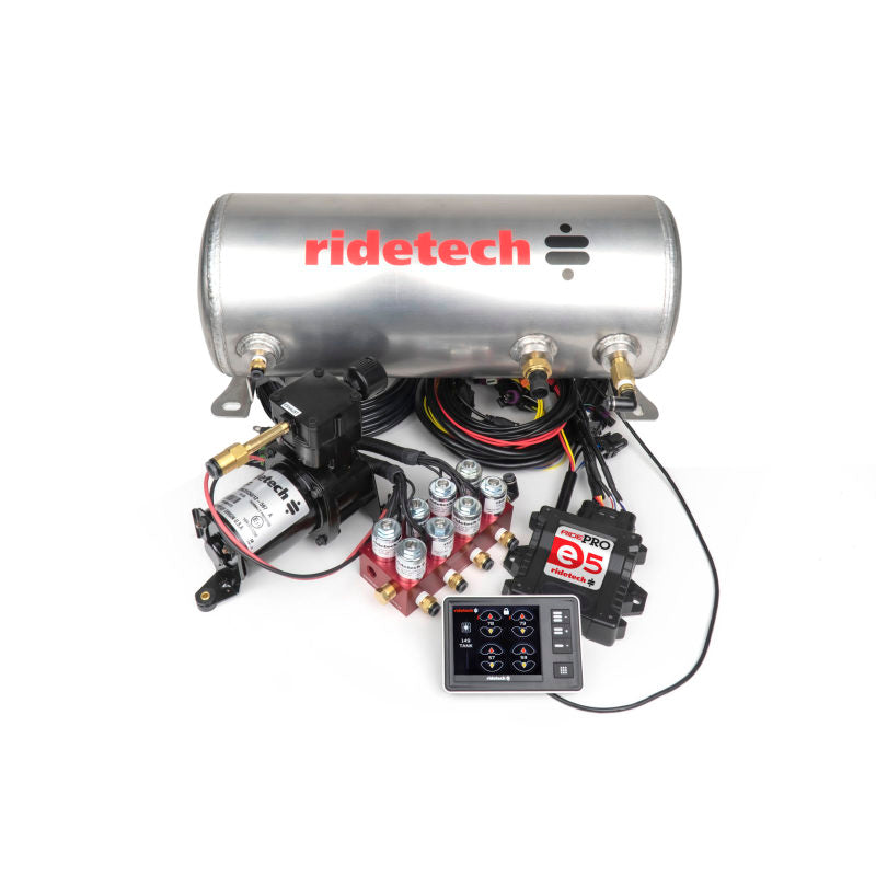 RID Air Control System - Ridetech RidePro E5 Air Ride Suspension Control System 3 Gallon Single Compressor 1/4in Valves