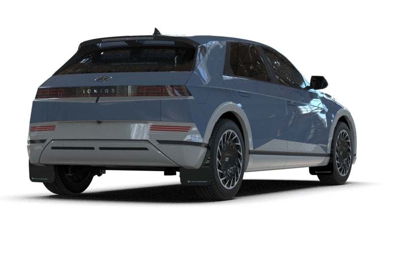 RAL UR Blk Flap/Blue Logo - Rally Armor 25-26 Hyundai Ioniq 5 PE Black UR Mud Flap w/ Performance Blue Logo