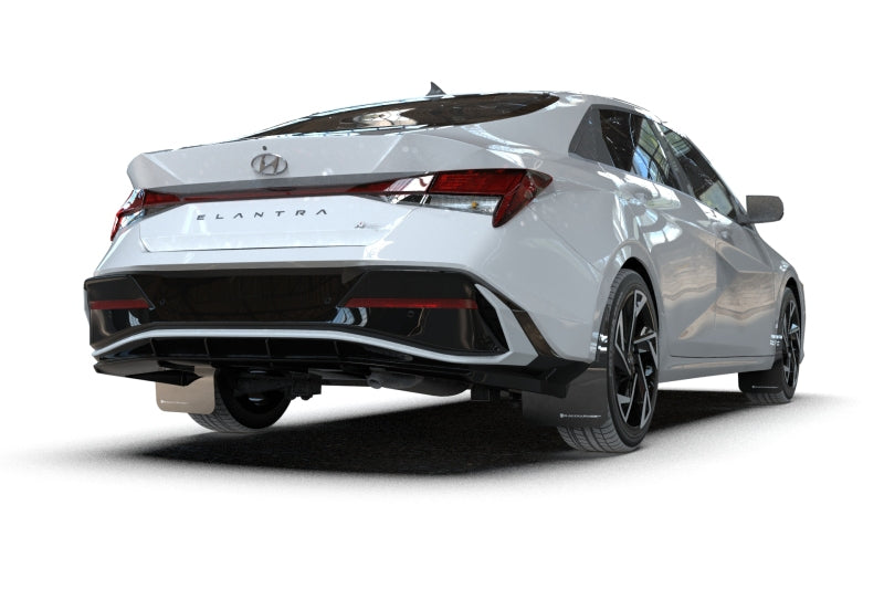 RAL UR Blk Flap/Rd Logo - Rally Armor 2024-25 Hyundai Elantra N/N Line Black Mud Flap w/Red Logo