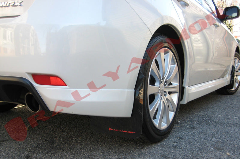 RAL UR Blk Flap/Rd Logo - Rally Armor 08-10 Subaru WRX / 08-11 Impreza 2.5i (Hatch/Sedan) Black UR Mud Flap w/Red Logo