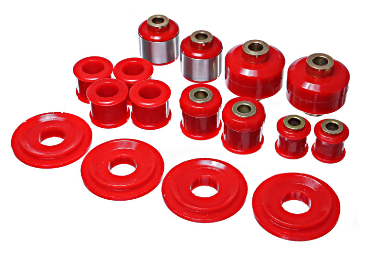 ES Cntrl Arm Bushings - Red - Energy Suspension 2015 Ford Mustang Rear Control Arm Bushing Set - Red