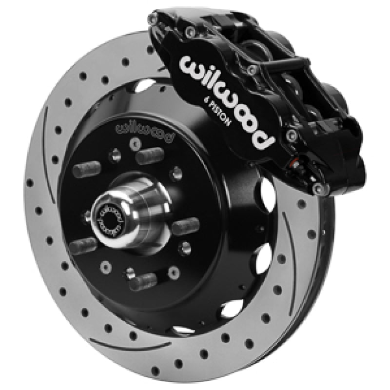 WIL Superlite Brake Kit - Wilwood Forged 6 Piston Superlite Caliper, GT 48 Vane Spec37 Drilled & Slotted Rotor - 12.88x1.25