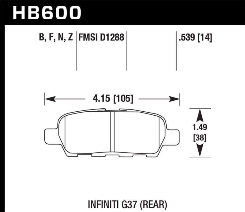 HAWK Ceramic Brake Pad Sets - Hawk Infiniti G35 Sport/G37 / 08-10 Nissan Rogue / 07-09 Sentra SE-R / 10 Sentra SE-R M/T Performanc