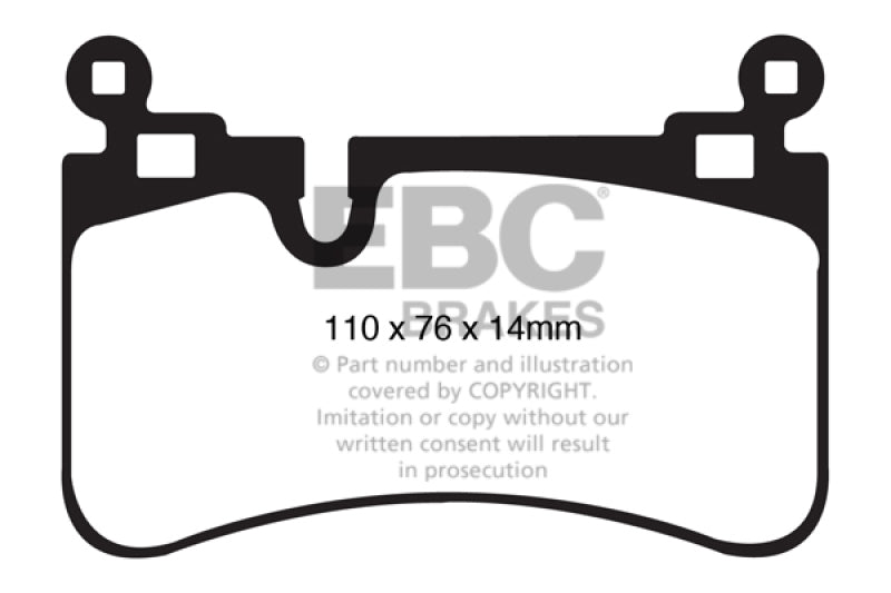 EBC Yellowstuff Brake Pad Sets - EBC 08-13 Mercedes-Benz C63 AMG (W204) 6.2 Yellowstuff Rear Brake Pads