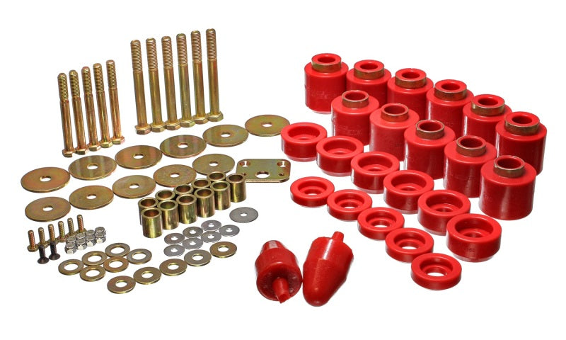 ES Body Mounts - Red - Energy Suspension 1in Body Lift Kit - Red