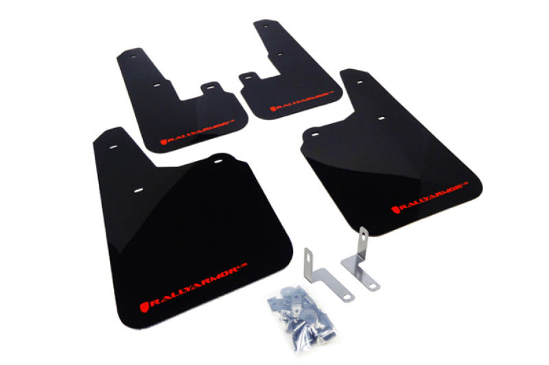 RAL UR Blk Flap/Rd Logo - Rally Armor 10-14 Subaru Outback Black UR Mud Flap w/ Red Logo