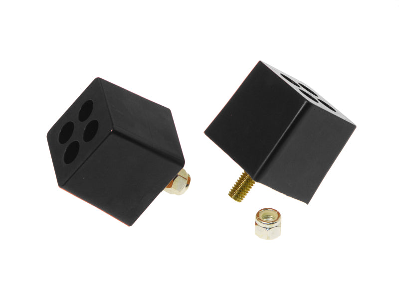 PRO Bump Stops - Blk - Prothane Universal Bump Stop 2X2X2 W 3/8in Stud - Black