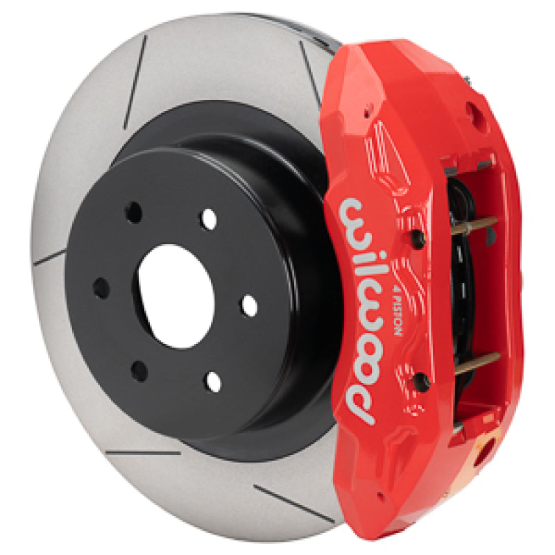 WIL TX4R Brake Kits - Wilwood 99-18 Chevy Silverado/GMC Sierra 16x1.25 Slotted Rotor TX4R 4 Piston Rear Brake Kit - Red