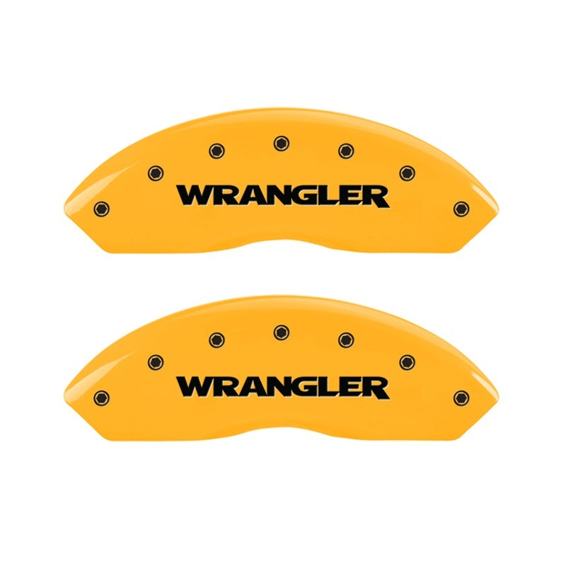MGP Caliper Covers 2 Logo - MGP 2 Caliper Covers Engraved Front Wrangler Yellow Finish Black Char 2006 Jeep Wrangler