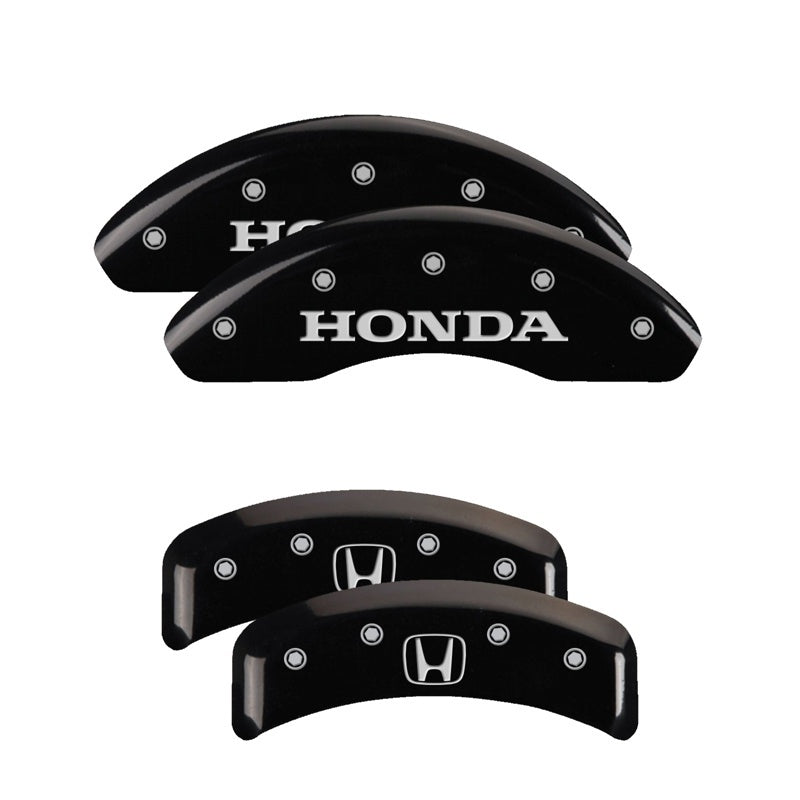 MGP Caliper Covers 4 Logo - MGP 4 Caliper Covers Engraved Front Honda Engraved Rear H Logo Black finish silver ch