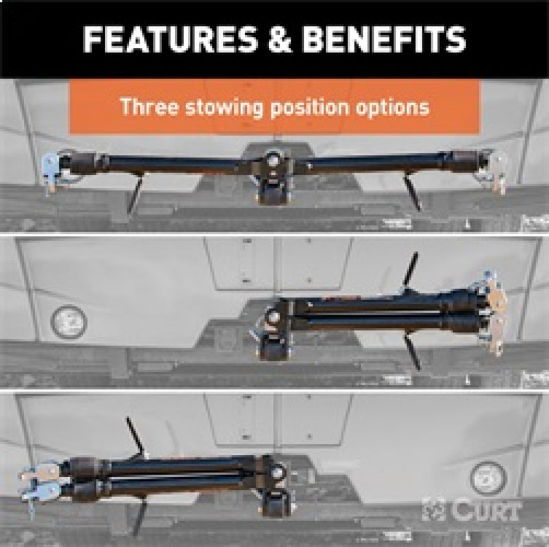 ROK Towing Solutions - RockJock Curt Rambler Steel RV Tow Bar 7500lbs 2in Shank